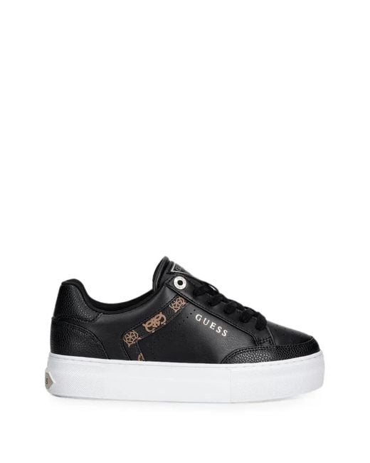 Sneakers Con Inserti E Logo di Guess in Black