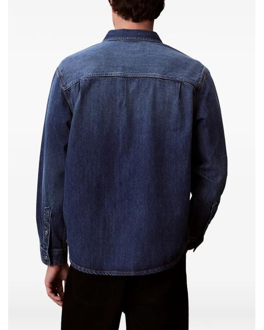 Calvin Klein Blue Logo-Patch Shirt for men