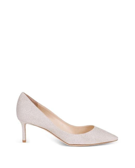 Jimmy Choo Pink Romy Glitter Pumps