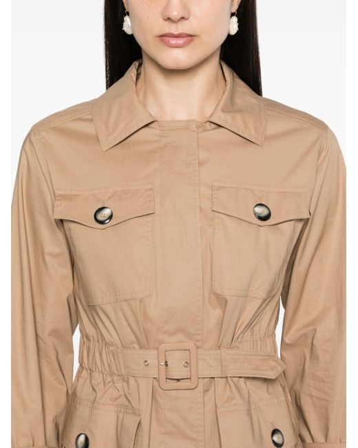 Herno Natural Elasticated Double-breasted Trench Coat