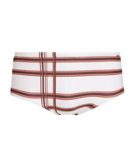 Amir Slama Pink Plaid-Pattern Swim Briefs for men