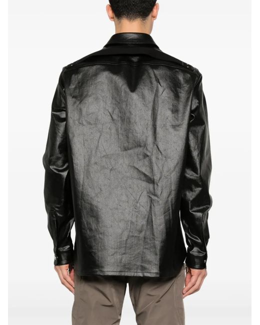 Rick Owens Beschichtete Hemdjacke in Black für Herren