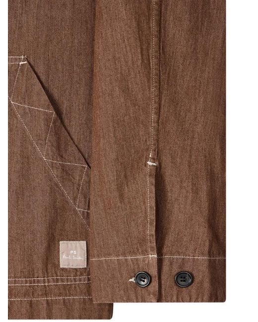 Paul Smith Brown Buttoned Denim Jacket for men
