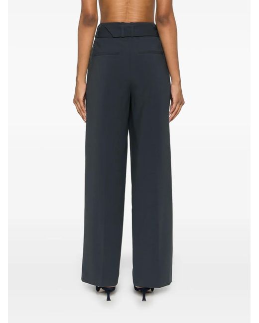 Vince Blue Belted Wide-Leg Trousers