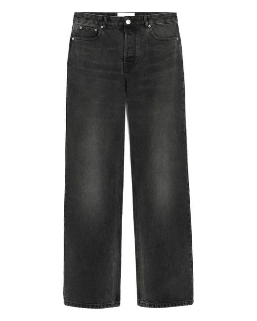 AMI Black Wide-Cut Jeans for men
