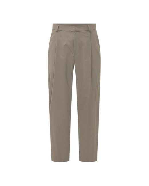 DUNO Gray Davi Pleated Tapered-Leg Trousers for men