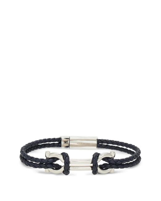 Ferragamo White Gancini Braided Bracelet for men