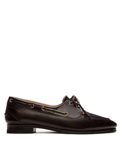 Bally Brown Plume Leather Moccasins