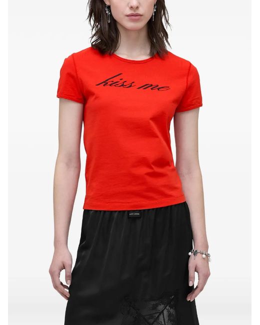 Marc Jacobs Red Round-Neck Short-Sleeve T-Shirt
