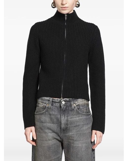 6397 Black Zip-Up Cardigan