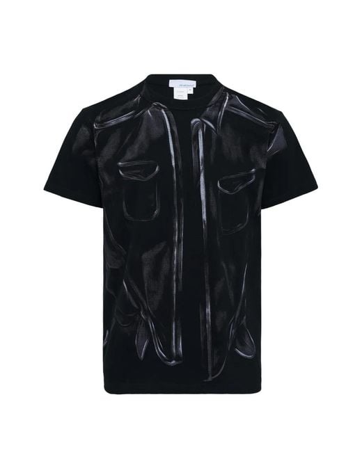 JUNTAE KIM Black Artisanal Petal Corset Shirt Cotton T-Shirt for men