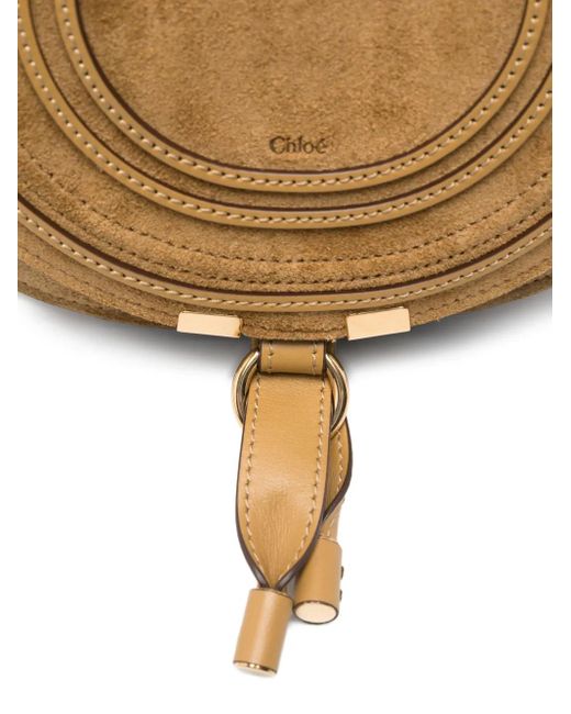 Marcie Bolsa Crossbody de cuero pequeña Chloé de color Natural