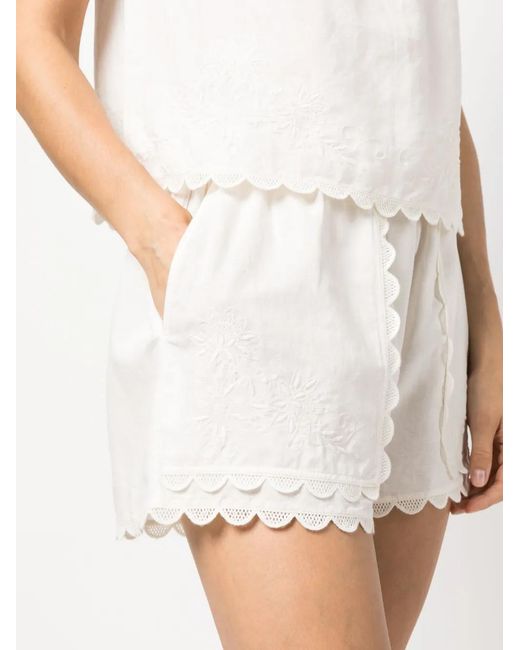 Short Nellie À Design Brodé Ulla Johnson en coloris White