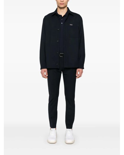 Fay Black Wool Overshirt for men