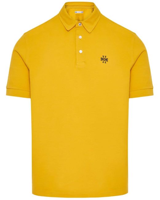 Jacob Cohen Yellow Logo-embroidered Piqué Polo Shirt for men