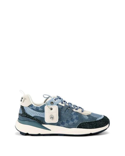 Kurt Geiger Blue Kurt Runner Denim Sneakers for men