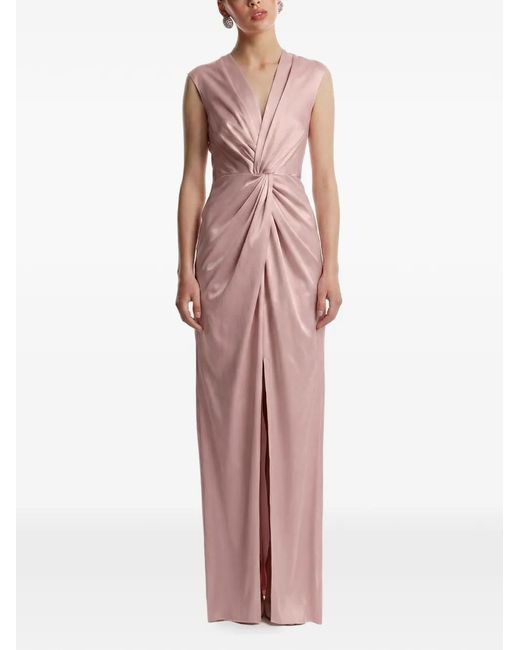 Framboise Pink Twisted V-Neck Dress
