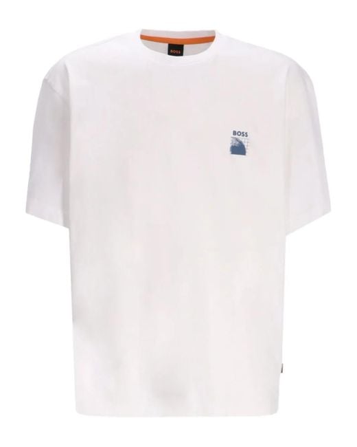 T-Shirt À Imprimé Graphique Boss pour homme en coloris White