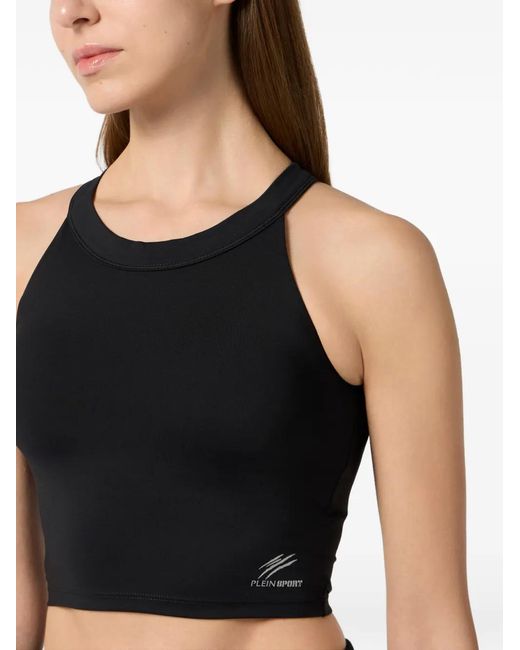 Philipp Plein Black Crop Tank Top