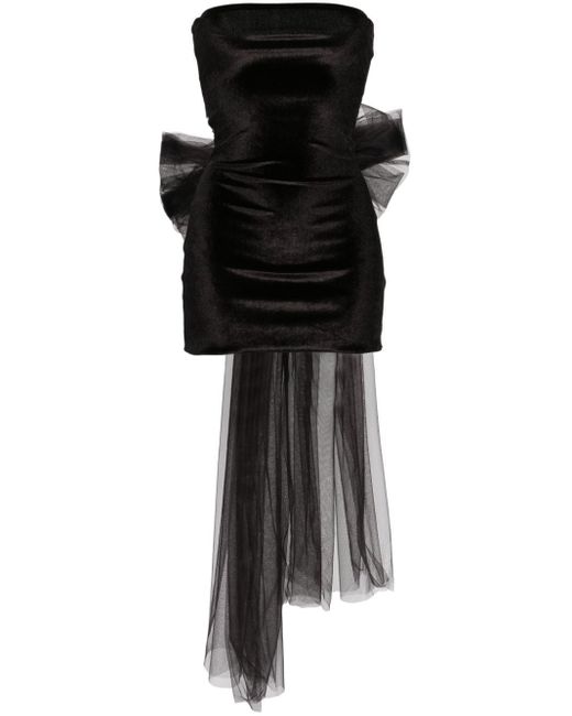 Atu Body Couture Fluwelen Mini-rok Met Oversized Strik in het Black
