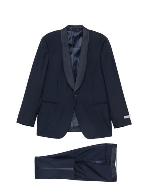 Canali Blue Shawl-Lapel Suit for men