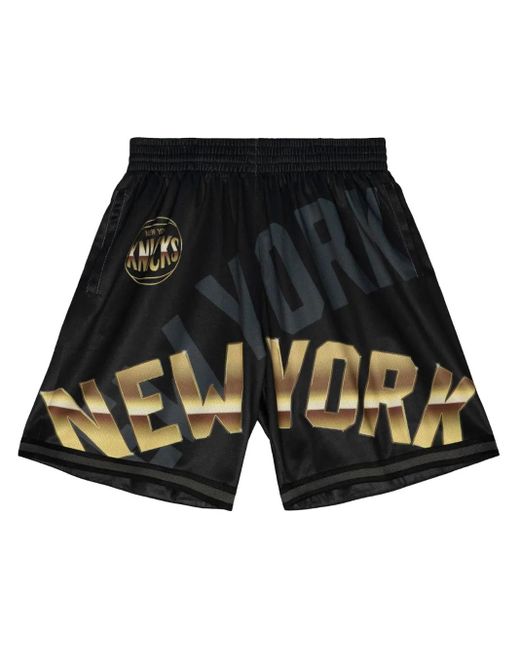Mitchell & Ness Black "Nba Ny Knicks" Big Face 4.0 Shorts for men