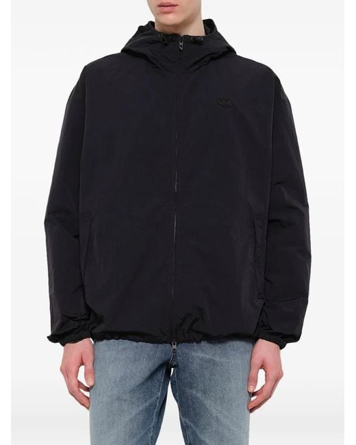 DIESEL Blue J-Askott Logo-Patch Jacket for men