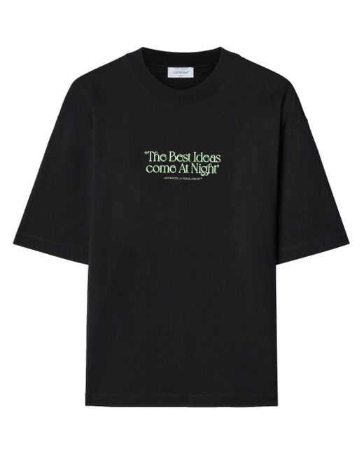 Off-White c/o Virgil Abloh Black Slogan-print Cotton T-shirt for men