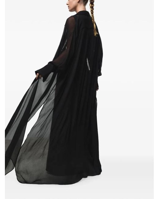 CAYET Black Caetana Sheer Maxi Overshirt
