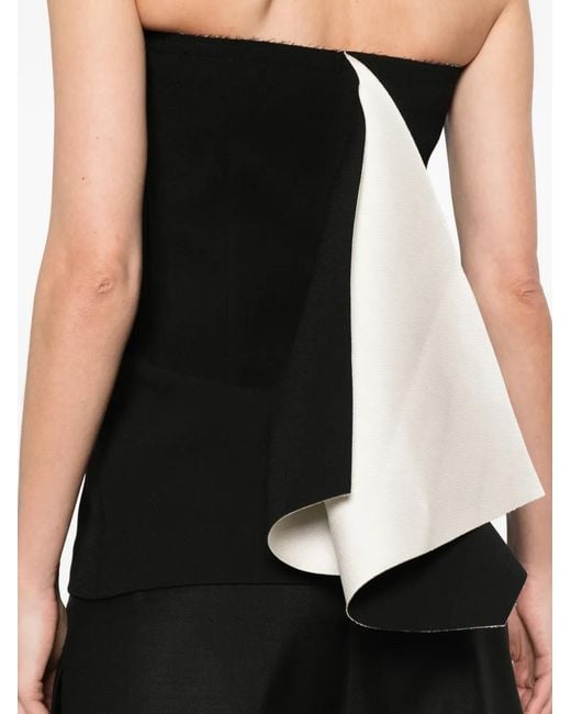 Entire studios Black Strapless Panelled Top