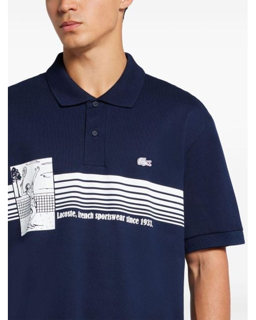 Lacoste Blue French Made Cotton Polo Shirt for men