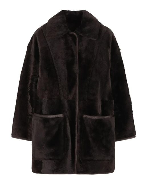 Max Mara Black Reversible leather coat