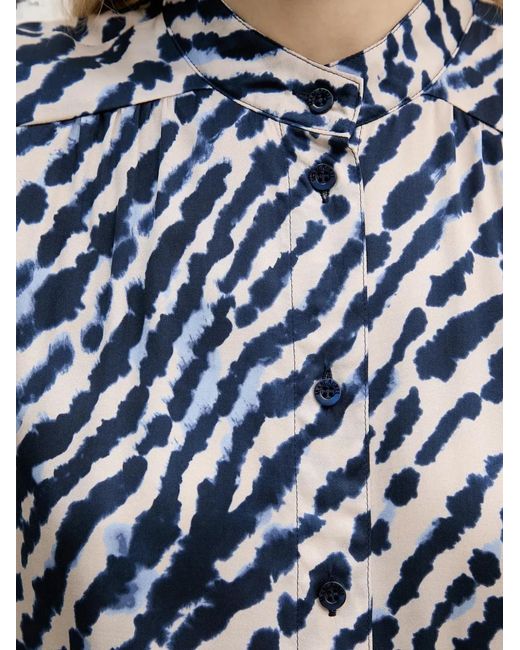 MARC AUREL Blue Abstract-Print Sleeveless Shirt