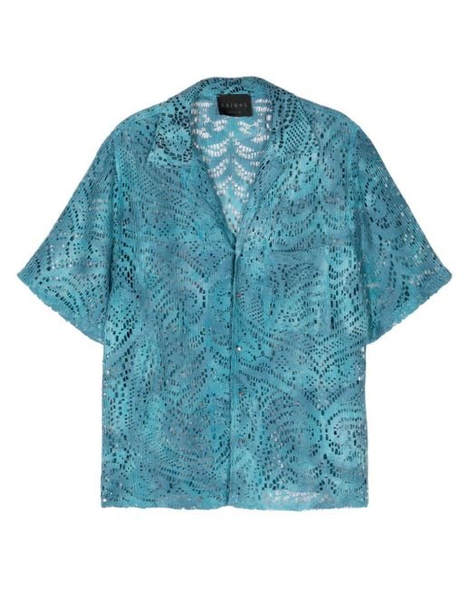 Saint Studio Blue Openwork Shirt for men