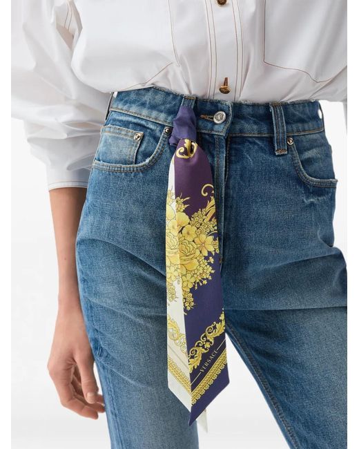 Versace Multicolor Pattern Print Scarf