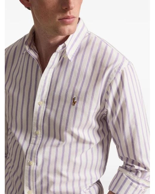 Polo Ralph Lauren White Striped Button-Down Shirt for men