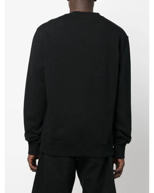 Lanvin Black Embroidered-Logo Sweatshirt for men