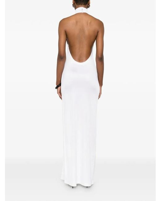 ANDAMANE White Cleo Neckholder-Maxikleid