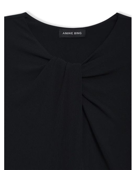 Anine Bing Blue Amaya Knot-Detail Minidress