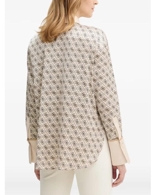 Guess Natural Patterned Collared Shirt