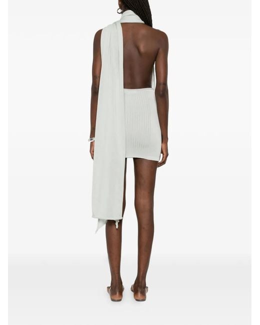 AYA MUSE White Thea Scarf-Detail Mini Dress