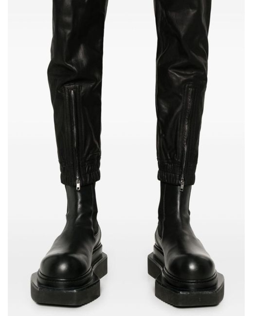 Rick Owens Black Luxor Leather Trousers for men