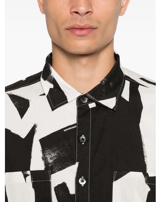 Neighborhood Black Abstract-Print Shirt for men