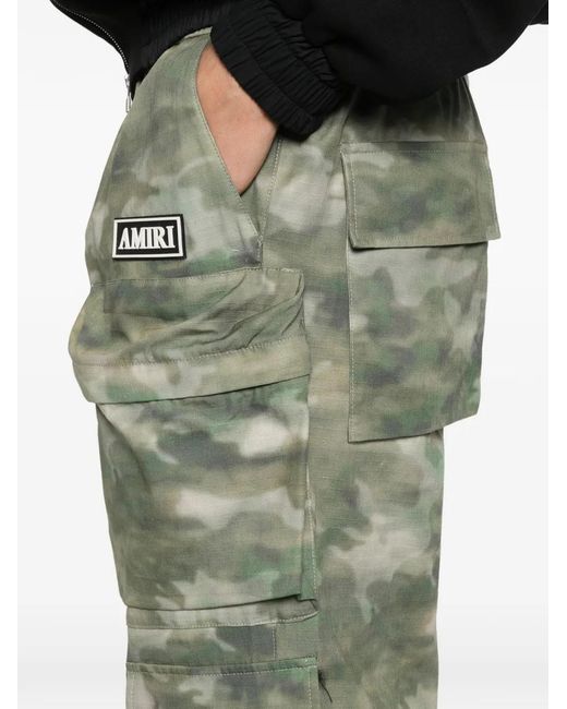 Amiri Green Camo-Print Cargo Trousers for men