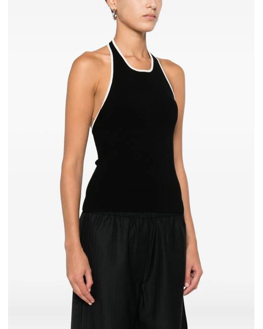 St. Agni Black Halter Top