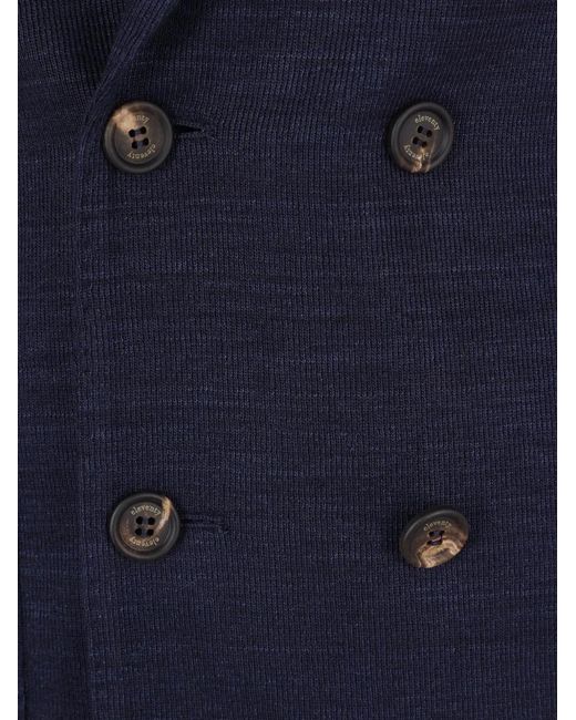 Eleventy Blue Double-Breasted Blazer for men
