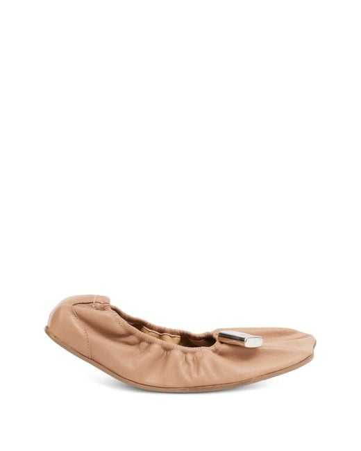 MM6 by Maison Margiela White Anatomic Numeric-Tag Ballet Flats