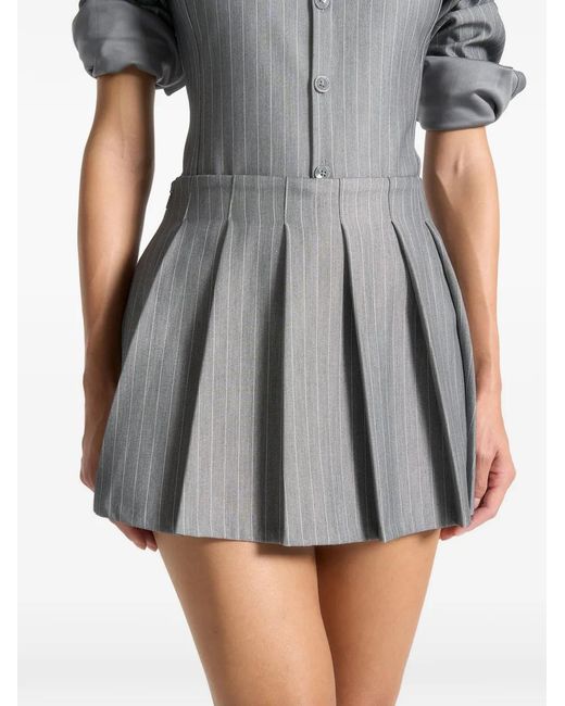Manière De Voir Gray Rina Pinstripe Pleated Skort