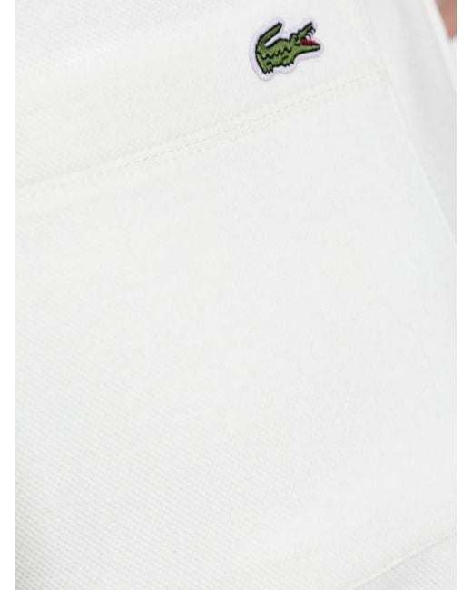 Lacoste White Elasticated-Cuff Track Pants