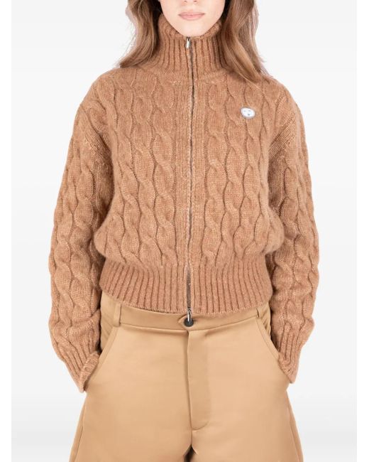 Societe Anonyme Natural Bia Cable-Knit Zip-Up Cardigan